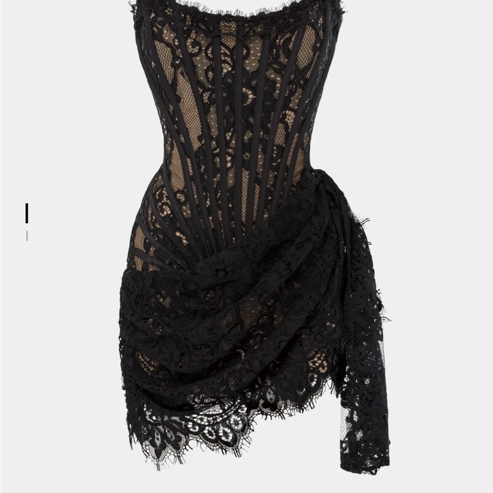 Heiress Beverly Hills THE LACE CORSET MINI DRESS
LACE CORSET SCULPTED MINI DRESS